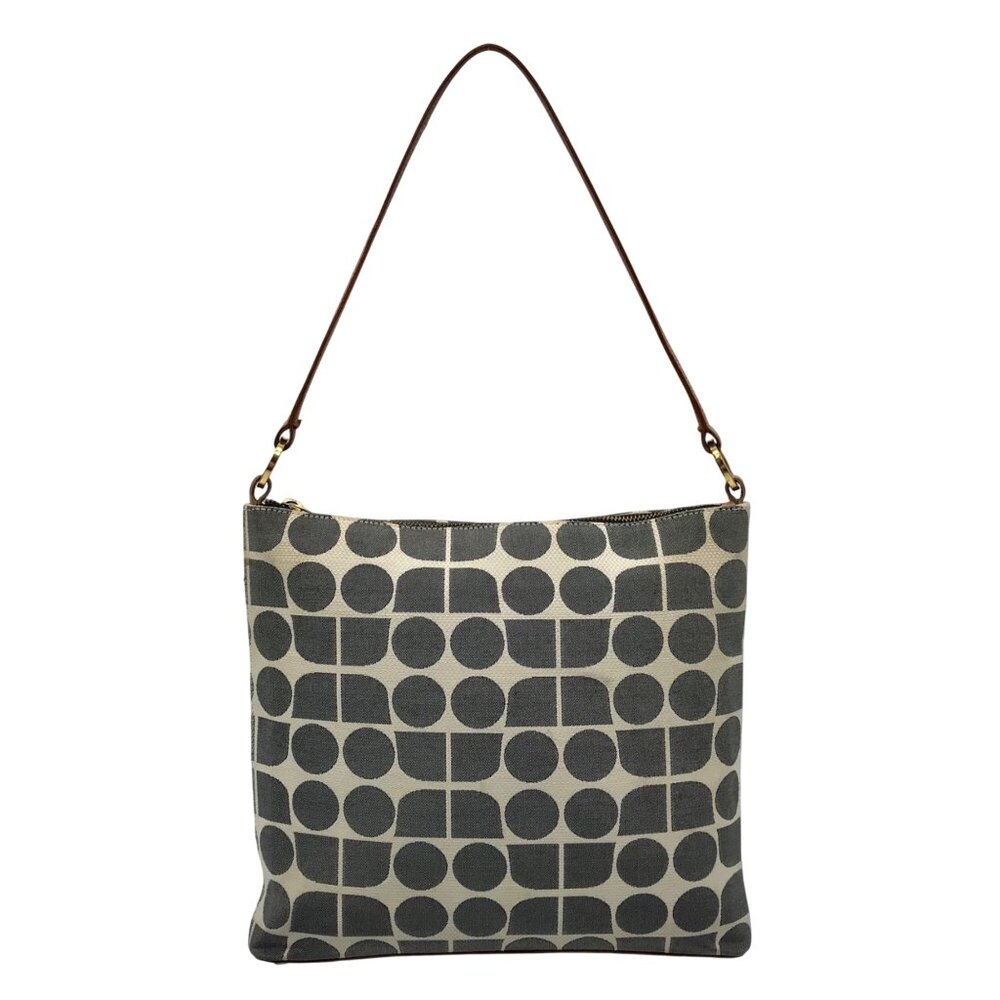 Kate Spade Gray Canvas Vintage Geometric Print Shoulder Bag